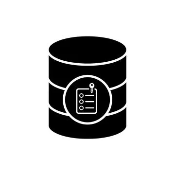 Database Key Index Black Filled Style Icon イラスト素材
