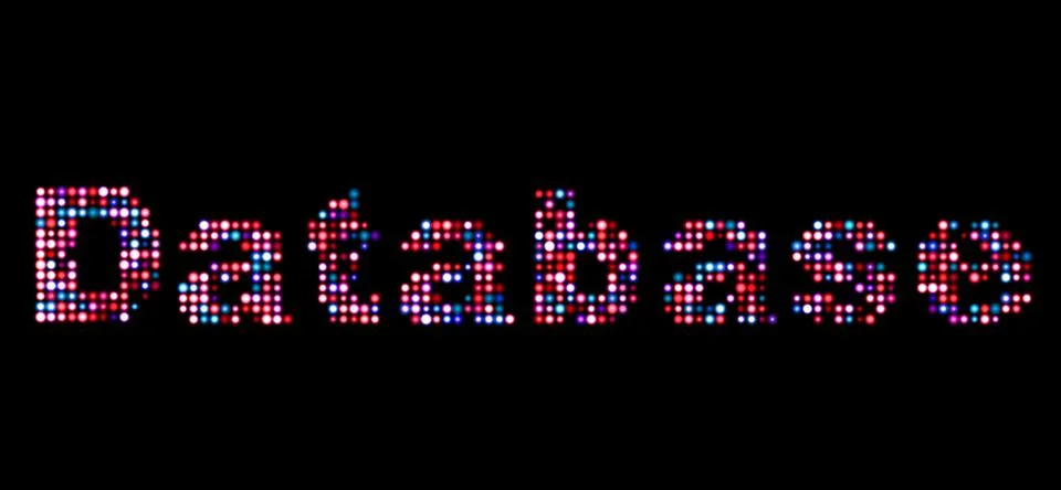 Database led text 写真素材