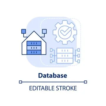 Database light blue concept icon Illustrazione stock