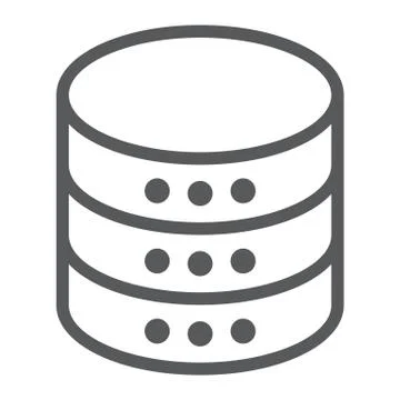 Database line icon, data and analytics, server Illustrazione stock