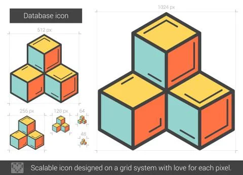 Database line icon Illustrazione stock