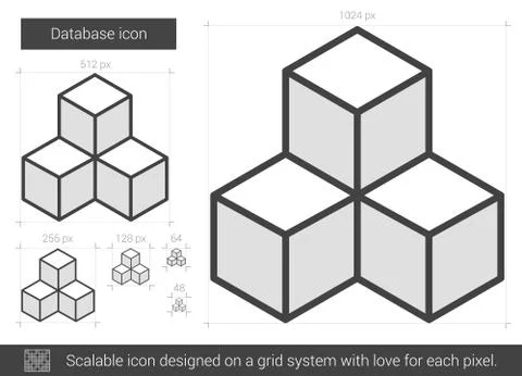 Database line icon Illustrazione stock