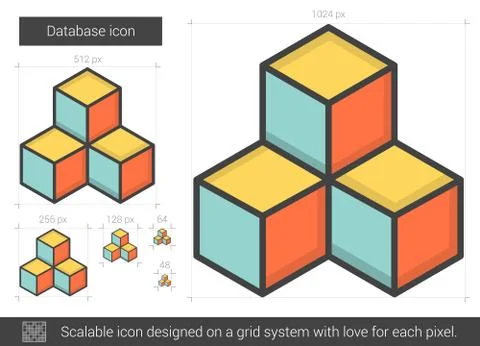 Database line icon Illustrazione stock