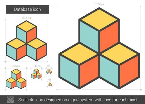 Database line icon Illustrazione stock