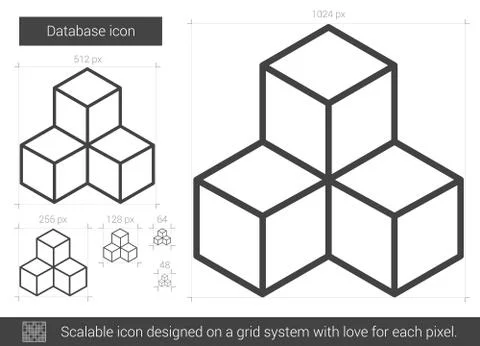 Database line icon. Illustrazione stock