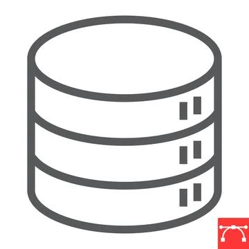 Database line icon Stock Illustration
