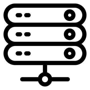 Database line icon isolated on white background Stock Illustration