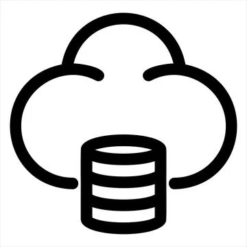 Database line icon vector illustration isolated on white background Stock Illustration