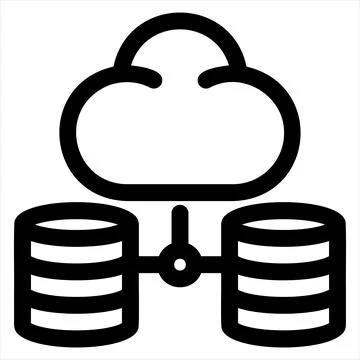 Database line icon vector illustration isolated on white background Illustrazione stock