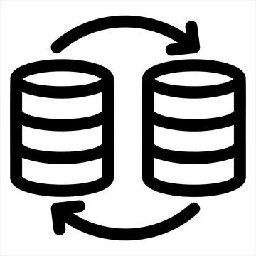 Database line icon vector illustration isolated on white background Stock Illustration