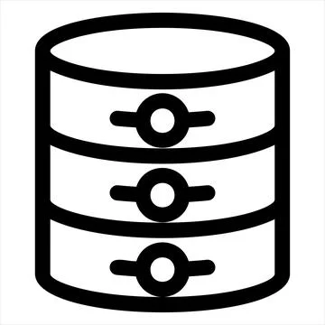 Database line icon vector illustration isolated on white background Stock Illustration