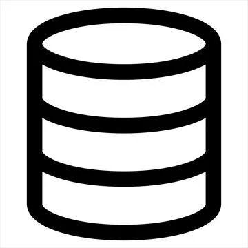 Database line icon vector illustration isolated on white background Illustrazione stock