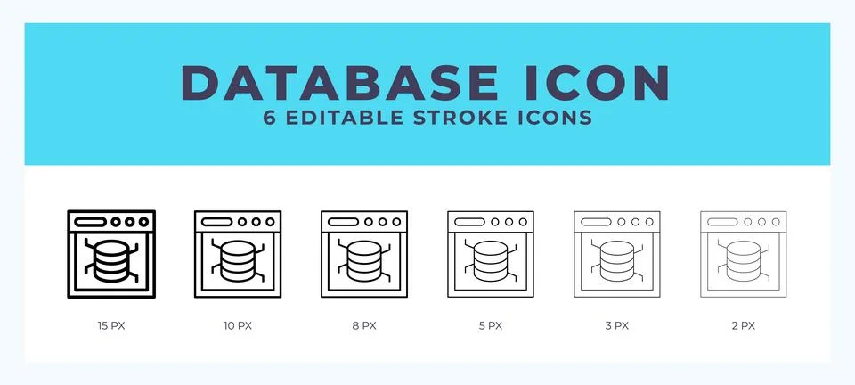 Database line icon vector illustration. Trendy styles. Illustrazione stock