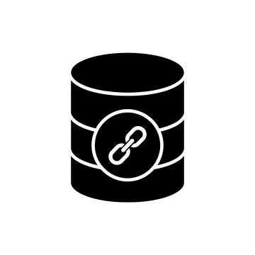 Database Link Connection Black Filled Style Icon Stock Illustration