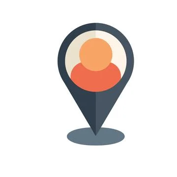 Database location icon flat vector. Crm data Stock Illustration