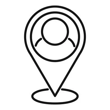 Database location icon outline vector. Crm data イラスト素材