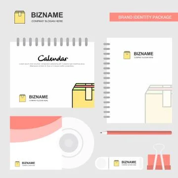 Database  Logo, Calendar Template, CD Cover, Diary and USB Brand Stationary P Stock Illustration