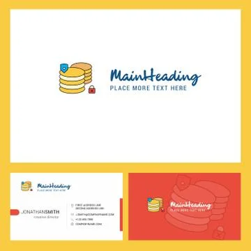 Database Logo design with Tagline &amp; Front and Back Busienss Card Template. Ve Stock Illustration