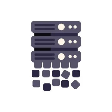 Database losing data depicted by dissolving pixels Stock Illustration