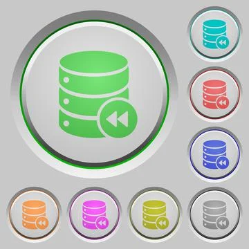 Database macro fast backward push buttons Stock Illustration