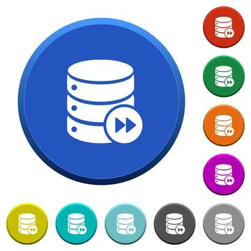 Database macro fast forward beveled buttons Stock Illustration