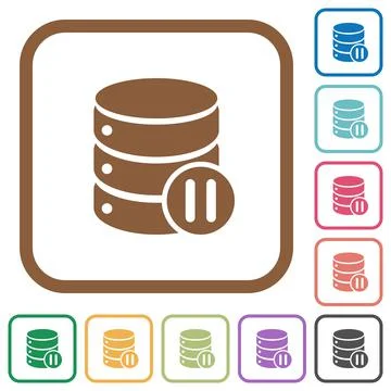 Database macro pause simple icons Stock Illustration