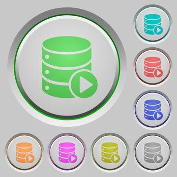 Database macro play push buttons Stock Illustration