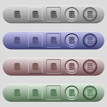 Database macro prev icons on horizontal menu bars Stock Illustration