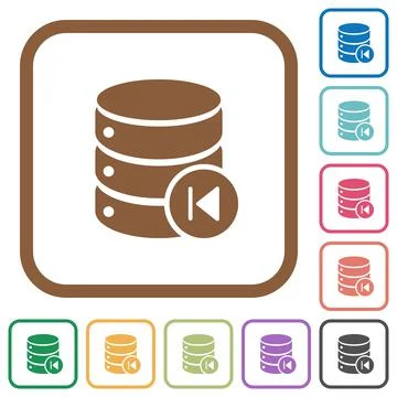 Database macro prev simple icons Stock Illustration