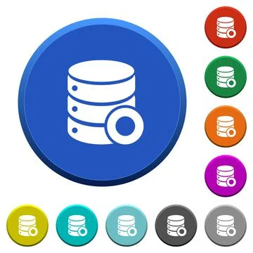 Database macro record beveled buttons Stock Illustration