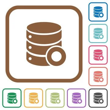 Database macro record simple icons Stock Illustration