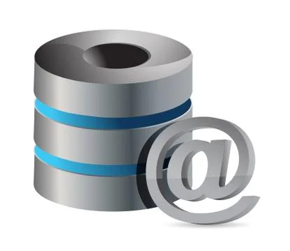 Database with mail symbol illustration design on white background Stock-Illustration
