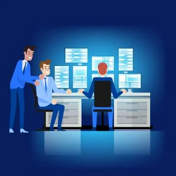 Database Maintenance Admin. Desktop Workplace. 스톡 일러스트