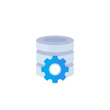 Database maintenance icon, flat vector Stock Illustration