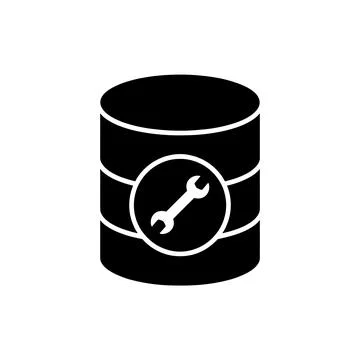 Database Maintenance Service Black Filled Style Icon Stock Illustration