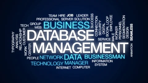 Database management animated word cloud. Kinetic typography. Stock Footage 103268626