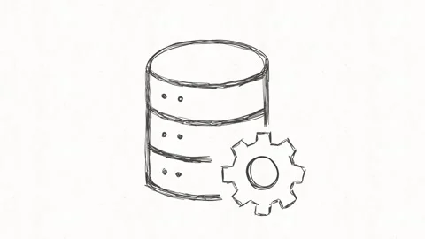 Database Management Data Server Hand Drawn Animation Stock Footage 341766192