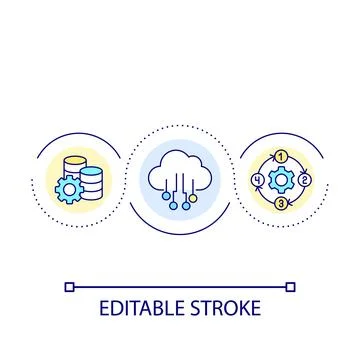 Database management loop concept icon Illustrazione stock