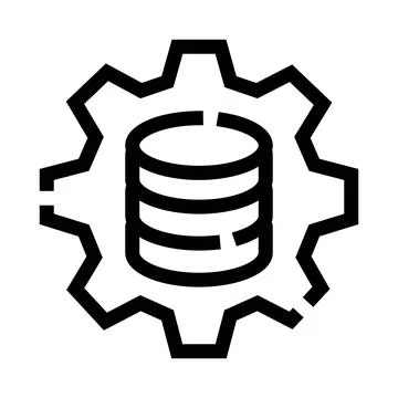 Database management processing settings information technology icon Illustrazione stock