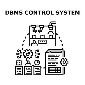 Database management system controlling data flow operations Stock Illustration