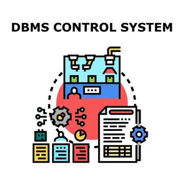 Database management system controlling data flow operations Stock Illustration