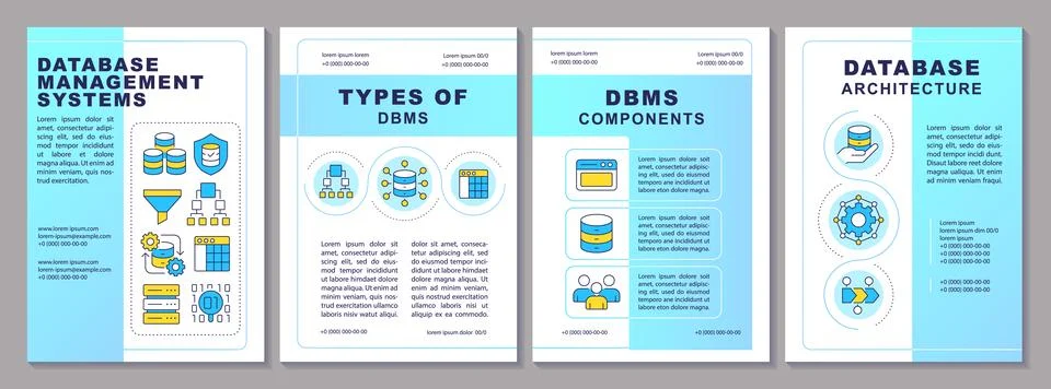 Database management systems brochure layout Illustrazione stock