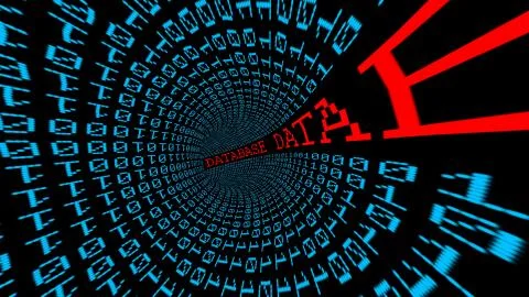 Database matrix tunnel Illustrazione stock