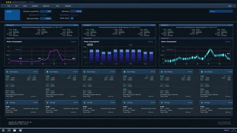 Database Monitoring Software Interface Stock Footage 137107461