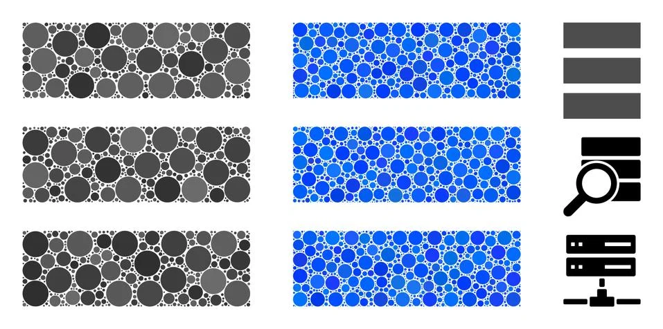 Database Mosaic Icon of Circle Dots Stock Illustration
