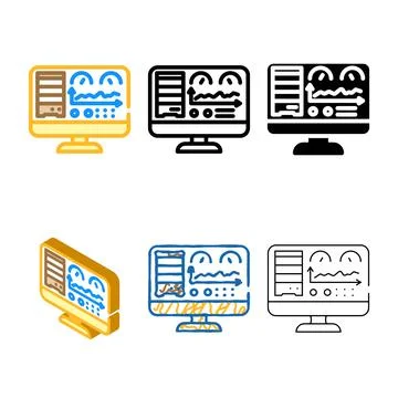 Database multipack dashboard color icon vector Stock Illustration
