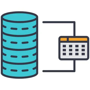 Database network administration flat vector icon. Cloud storage service. Stock Illustration