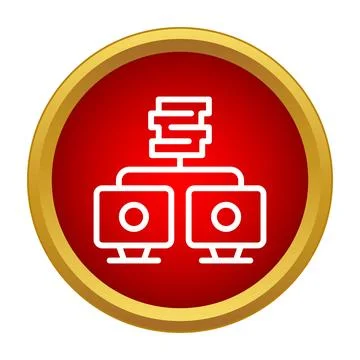 Database network icon connecting servers and workstations イラスト素材