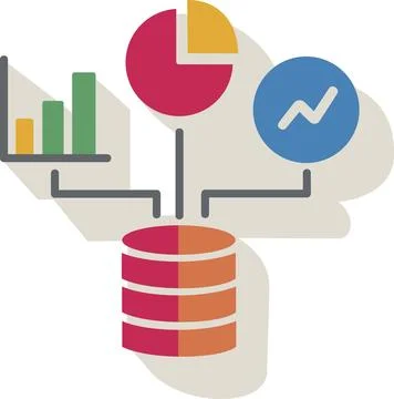 Database network icon for data visualization Stock Illustration