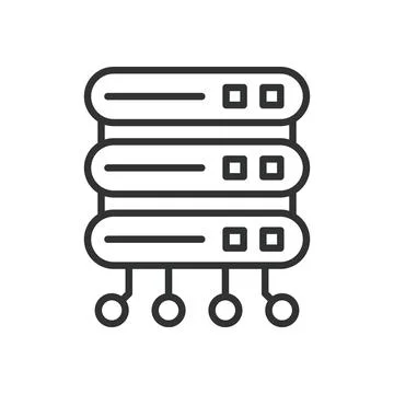 Database Network, icon in line design. Database, network, connection, data Stock Illustration